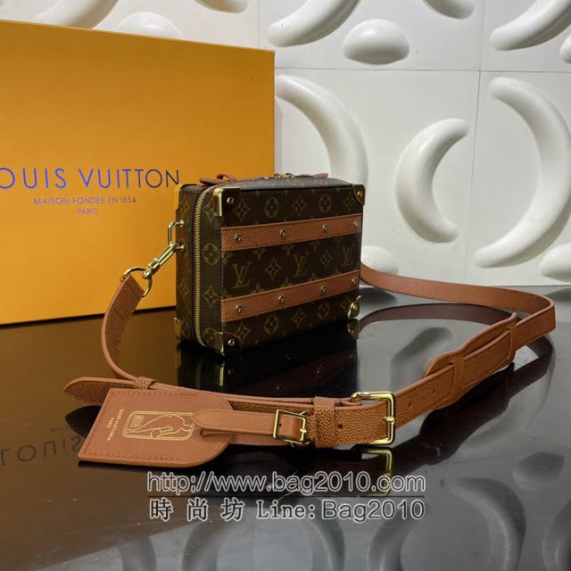 Louis Vuitton新款男包 M45785 路易威登Handle Trunk手袋 LV老花盒子包男士单肩斜挎包  ydh4210